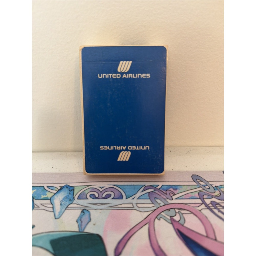 Vintage United Airlines Sealed Deck Playing Cards New US Playing Card Co Blue